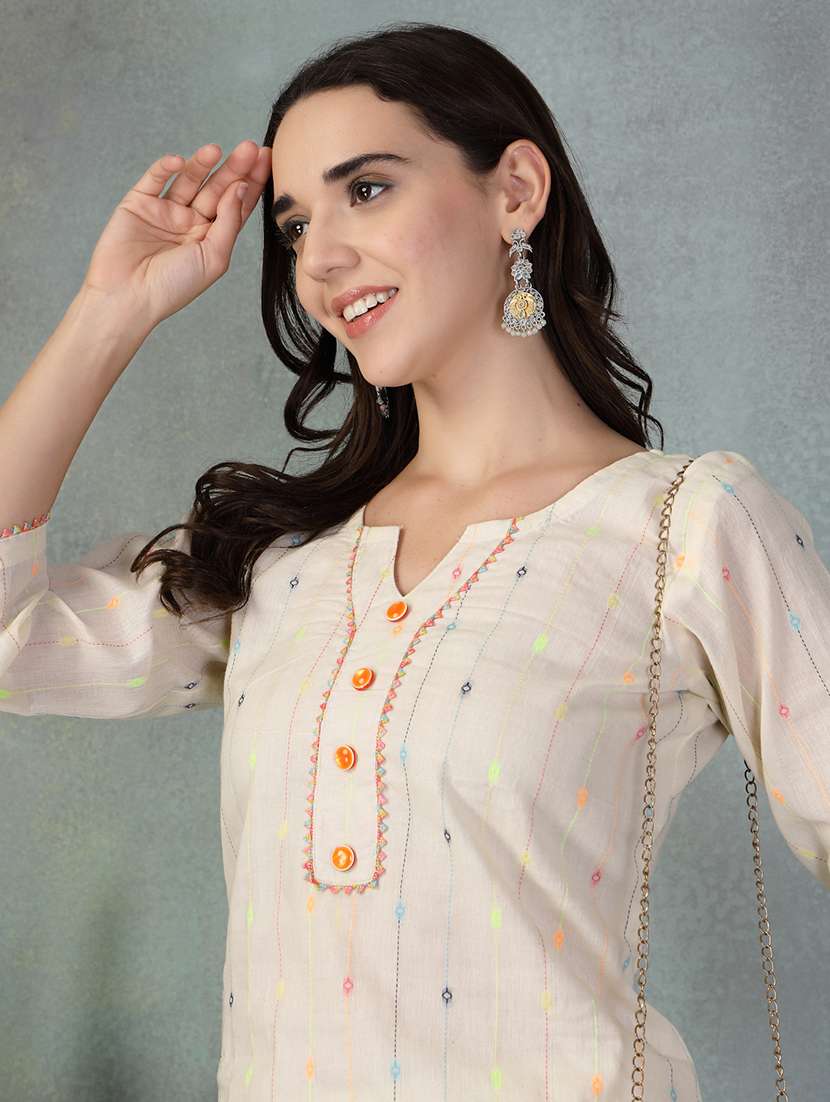 women three quarter sleeve kurta salwar set - 21956986 -  Standard Image - 5