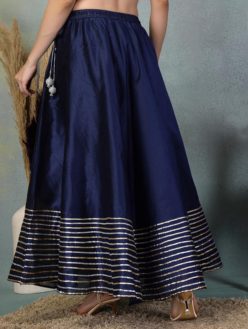 flared skirt with golden stripes - 21956988 - Standard Image - 3