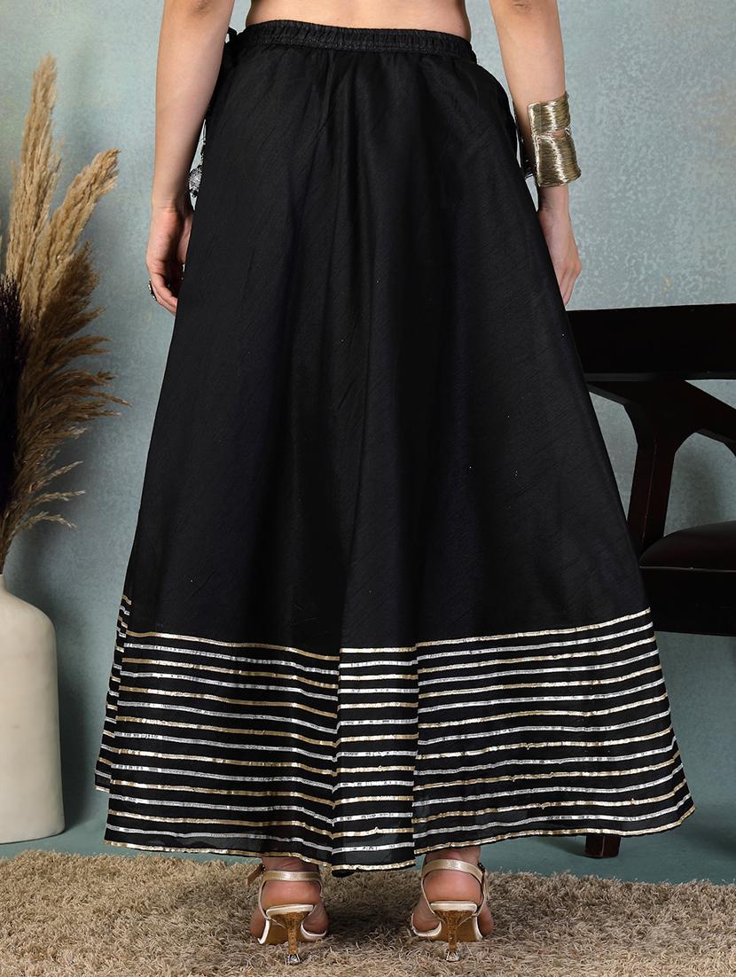 women black striped flared party wear skirt - 21956989 - Standard Image - 3