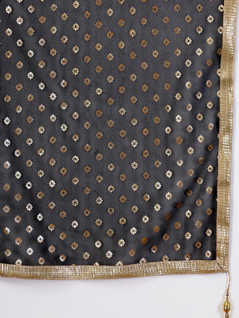printed black and gold festive maxi skirt - 21956992 - Standard Image - 5