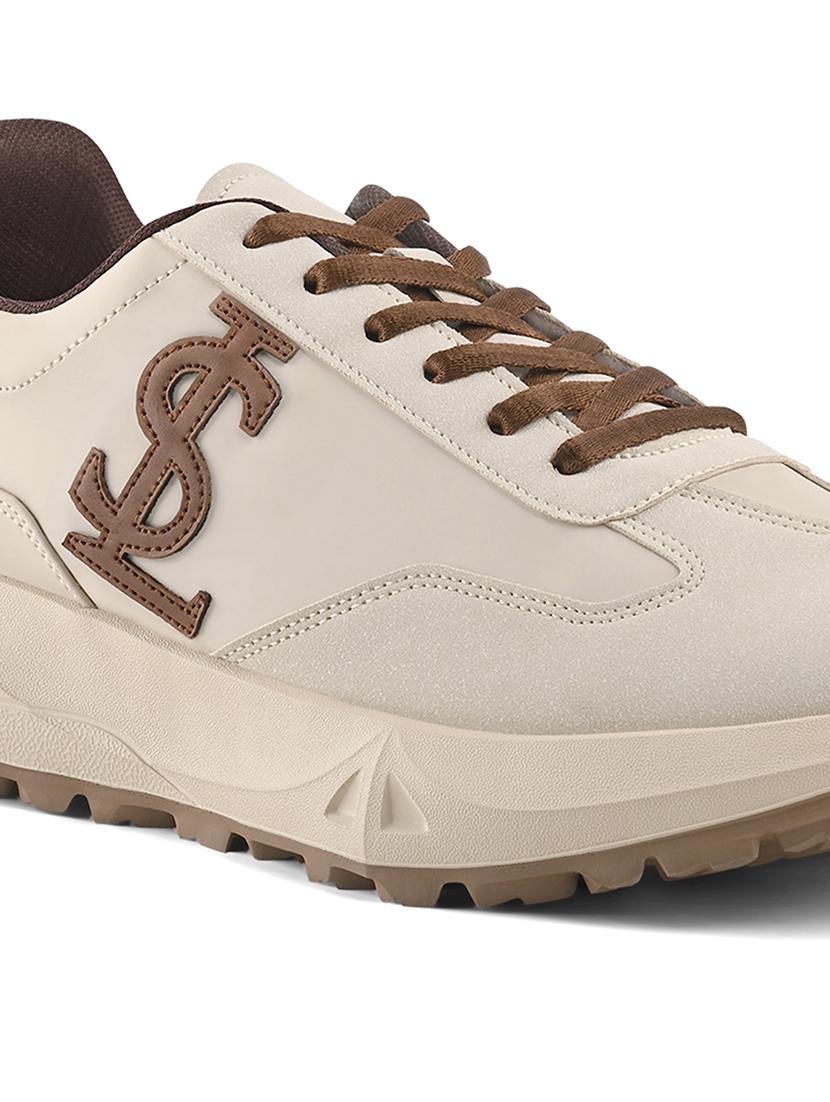 men beige lace up sneaker - 21956998 - Standard Image - 3