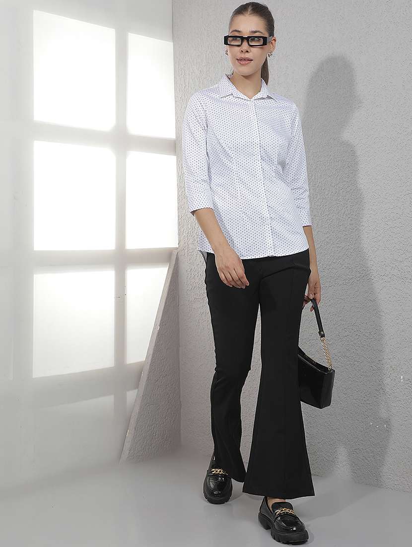 Women Black Solid High Rise Bootcut Trouser - 21957053 -  Standard Image - 5