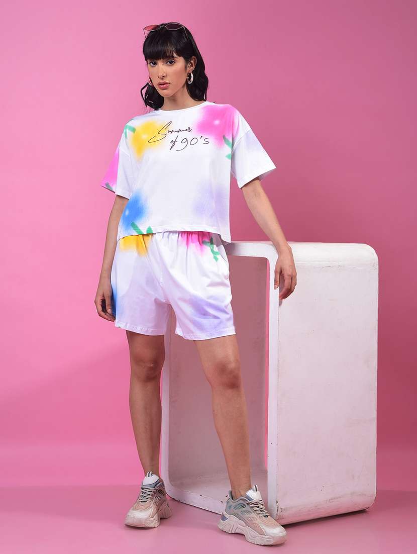 women printed short sleeve oversized crop t-shirt - 21957056 -  Standard Image - 5