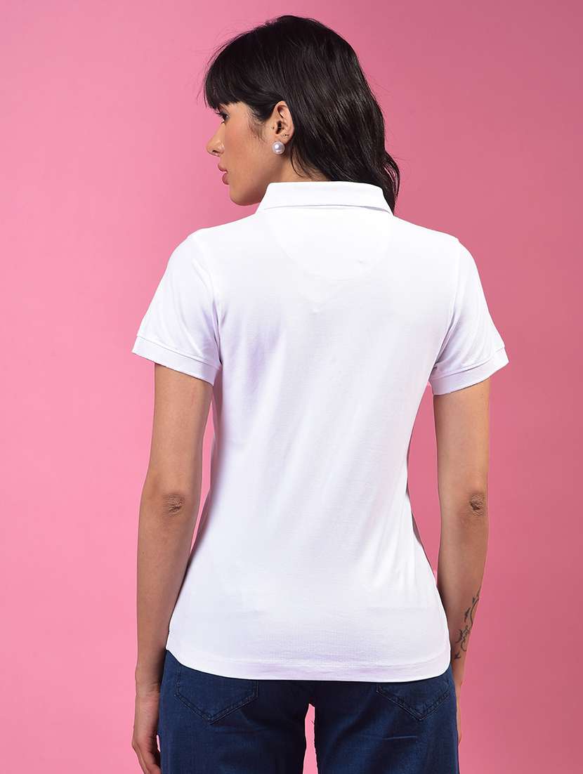 women solid short sleeve regular fit polo t-shirt - 21957057 -  Standard Image - 3