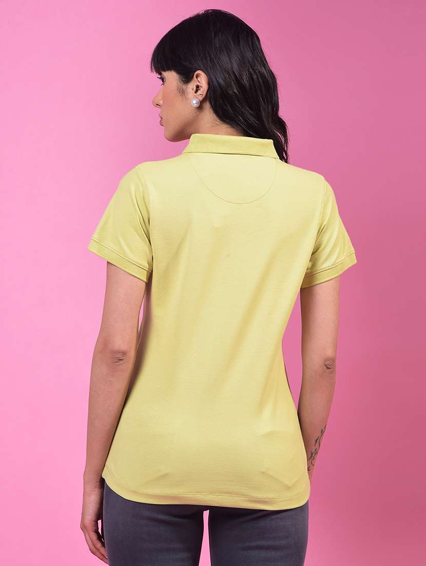women solid short sleeve regular fit polo t-shirt - 21957059 -  Standard Image - 3