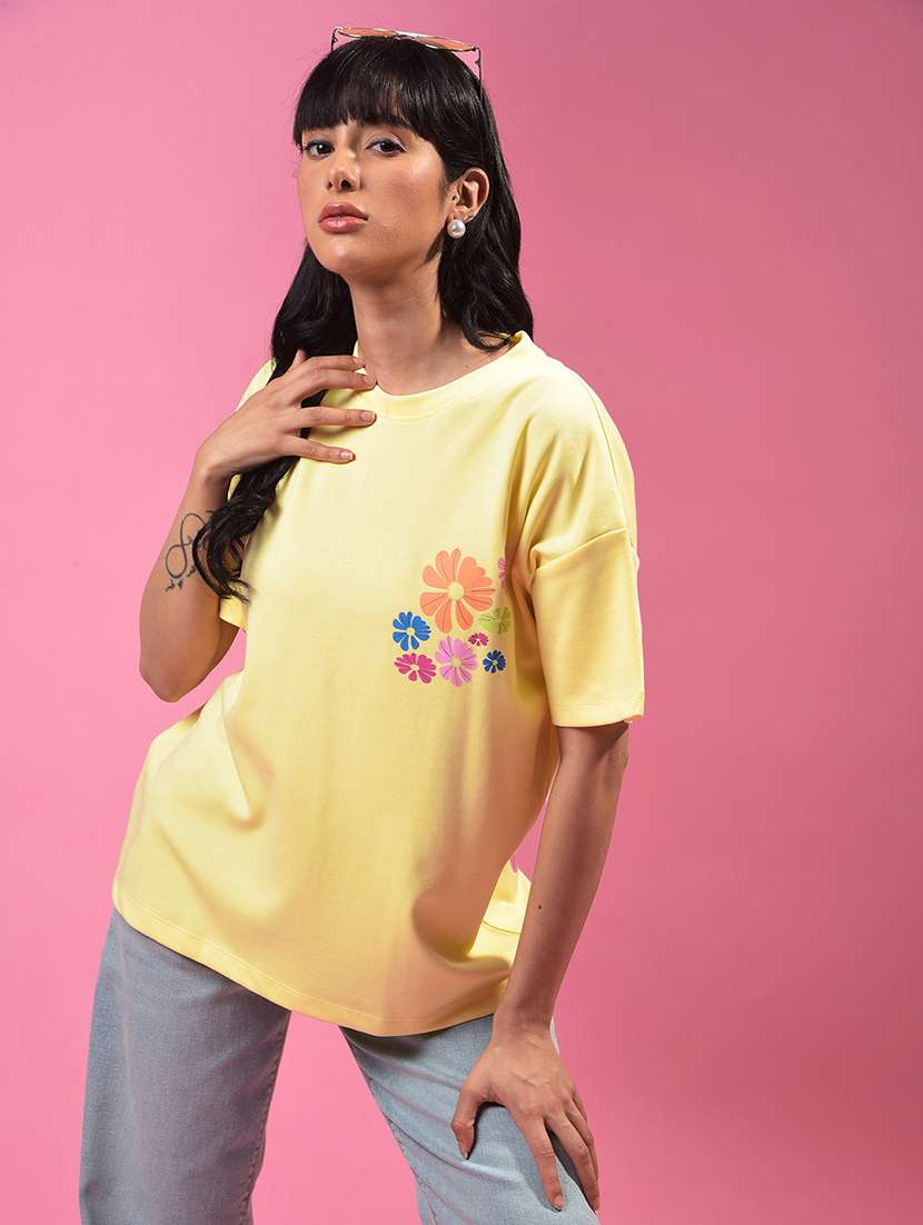 women printed short sleeve oversized t-shirt