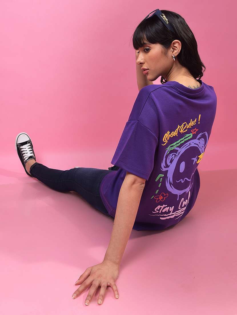 women printed short sleeve oversized t-shirt - 21957064 -  Standard Image - 5