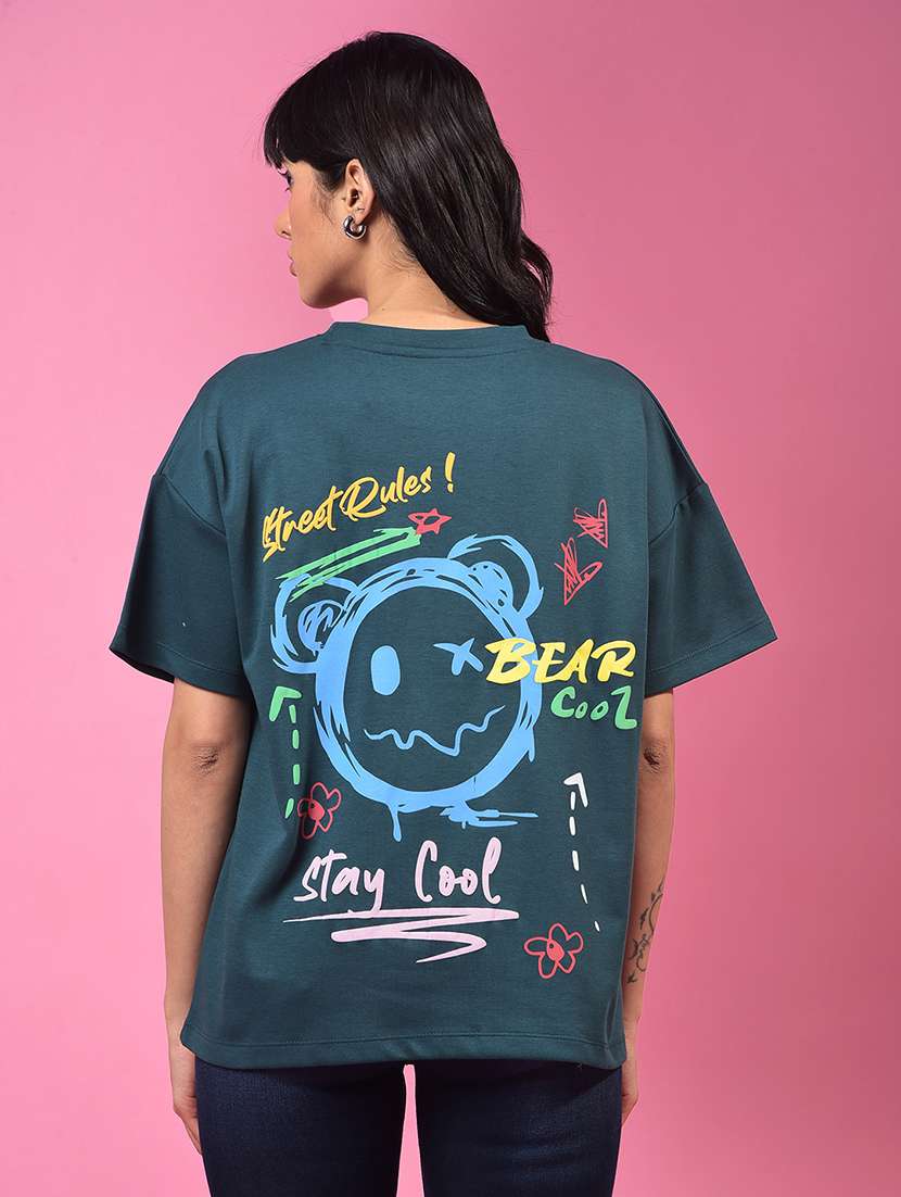 women printed short sleeve oversized t-shirt - 21957065 -  Standard Image - 3