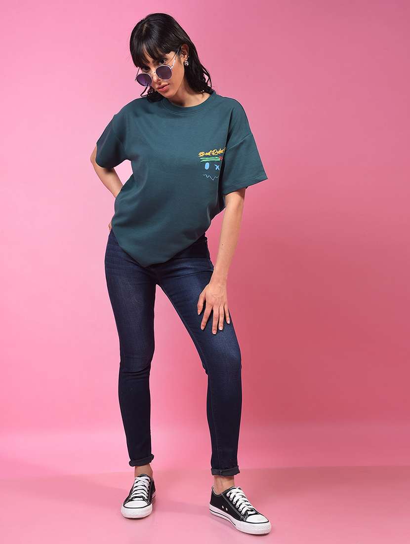 women printed short sleeve oversized t-shirt - 21957065 -  Standard Image - 5