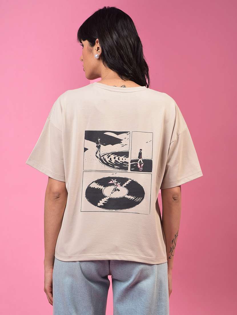 women printed short sleeve oversized t-shirt - 21957073 -  Standard Image - 3
