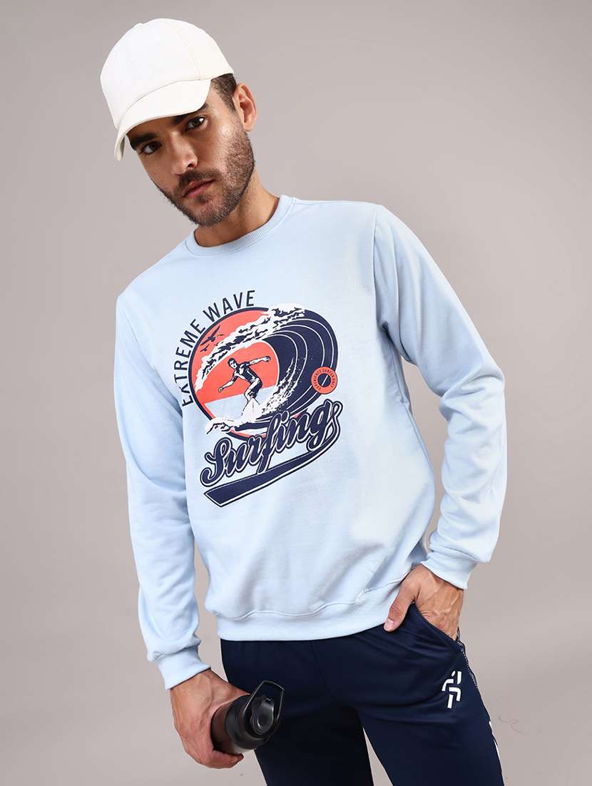 men printed long sleeve regular fit sweatshirt