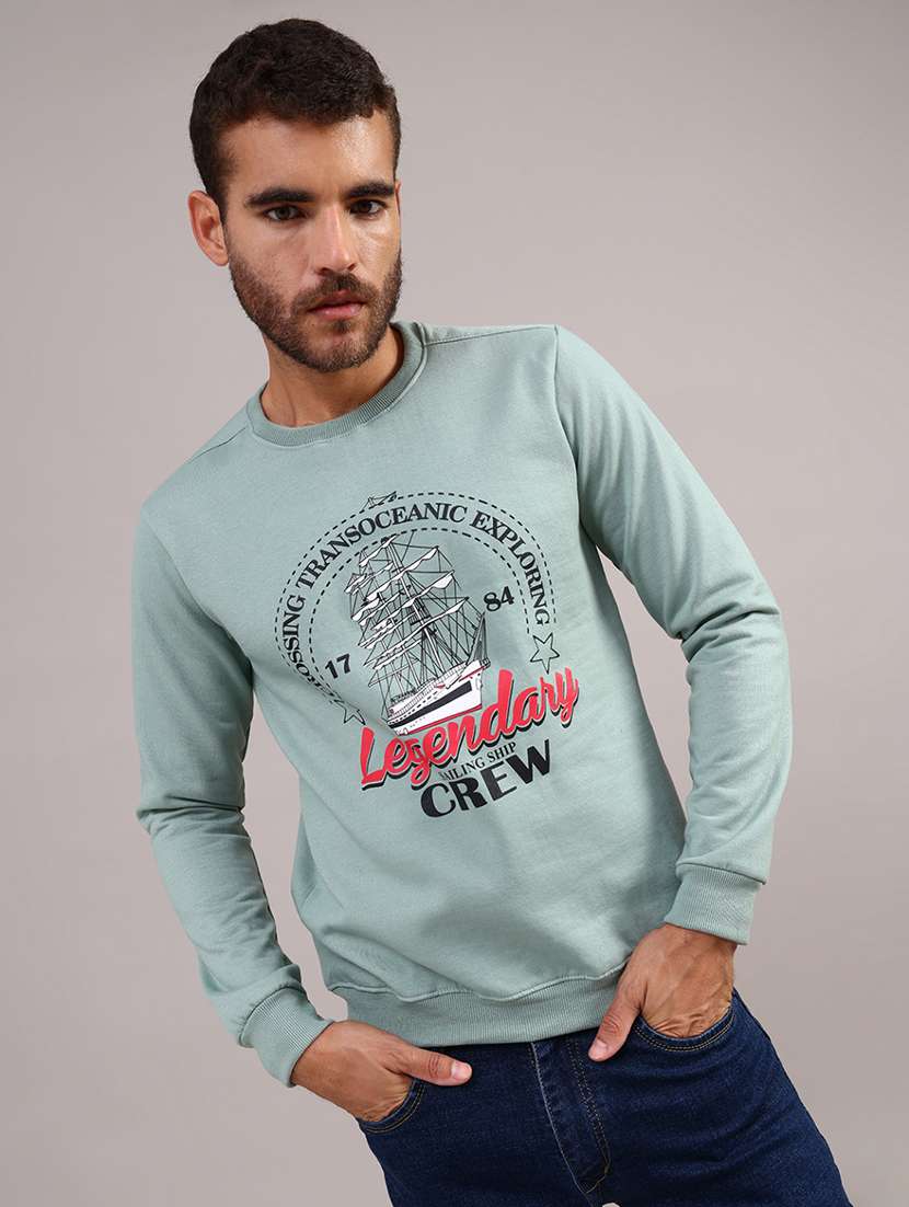 men printed long sleeve regular fit sweatshirt