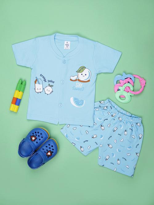 kids printed t-shirt and shorts co-ord set - 21957350 - Standard Image - 0