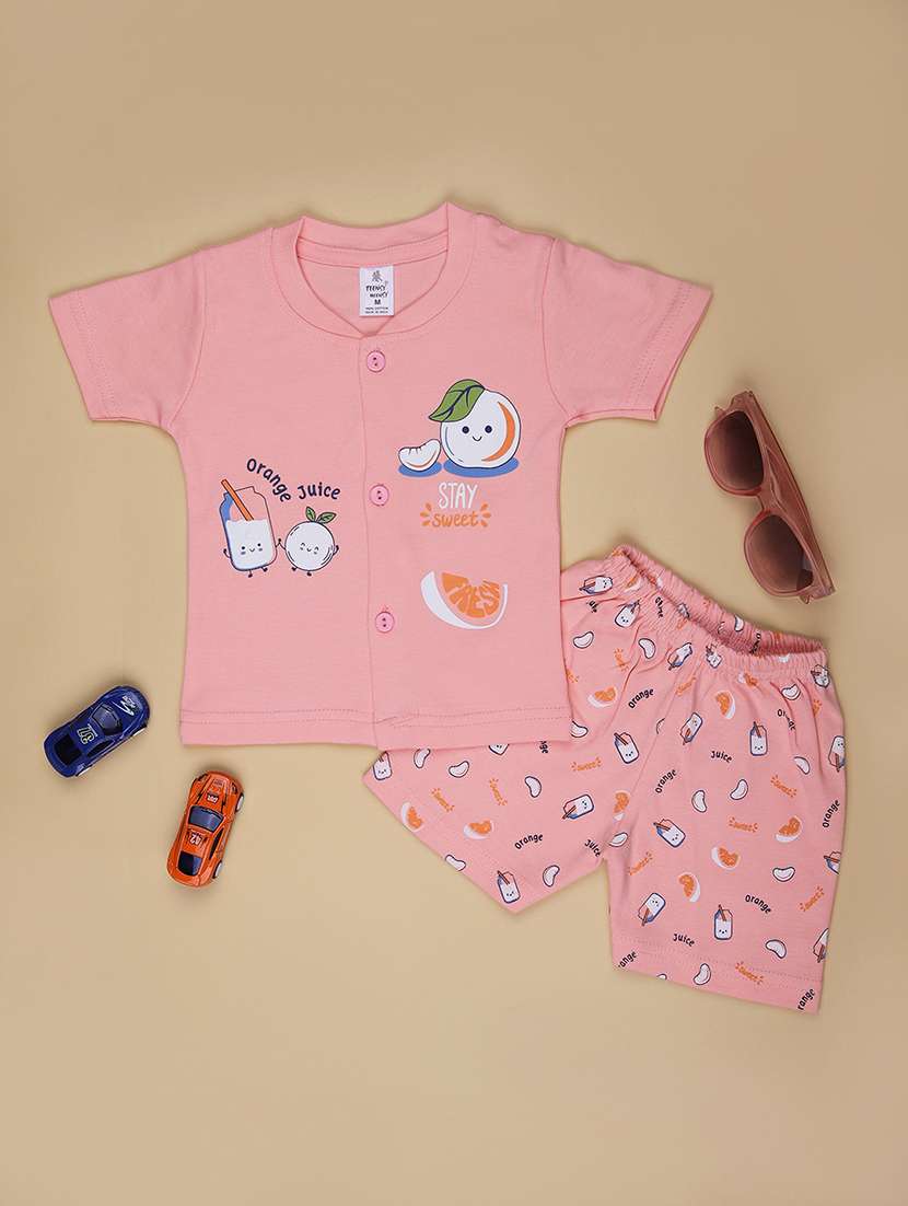 kids printed t-shirt and shorts co-ord set - 21957353 - Zoom Image - 0