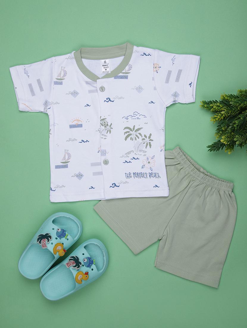 kids printed t-shirt and shorts co-ord set - 21957356 -  Zoom Image - 0