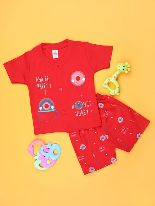 kids printed t-shirt and shorts co-ord set - 21957366 - Standard Image - 0