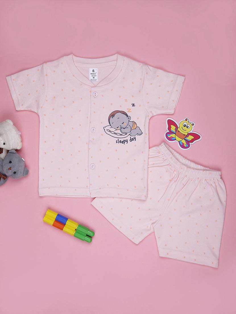 kids printed t-shirt and shorts co-ord set - 21957370 -  Zoom Image - 0