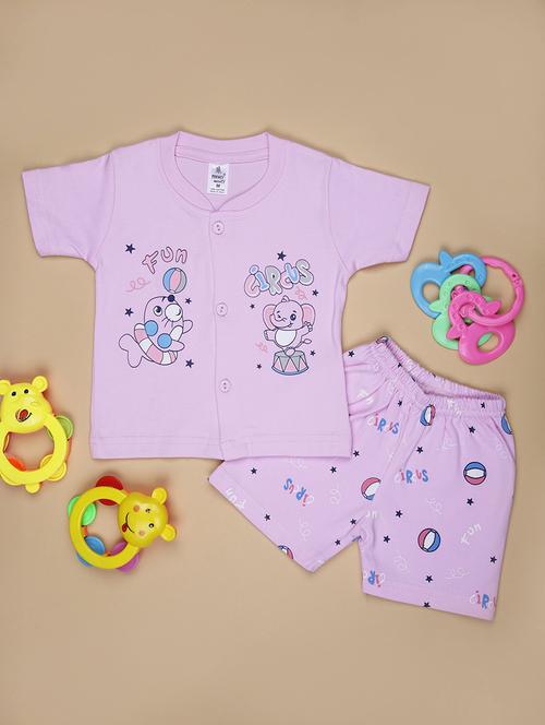 kids printed t-shirt and shorts co-ord set - 21957376 - Standard Image - 0
