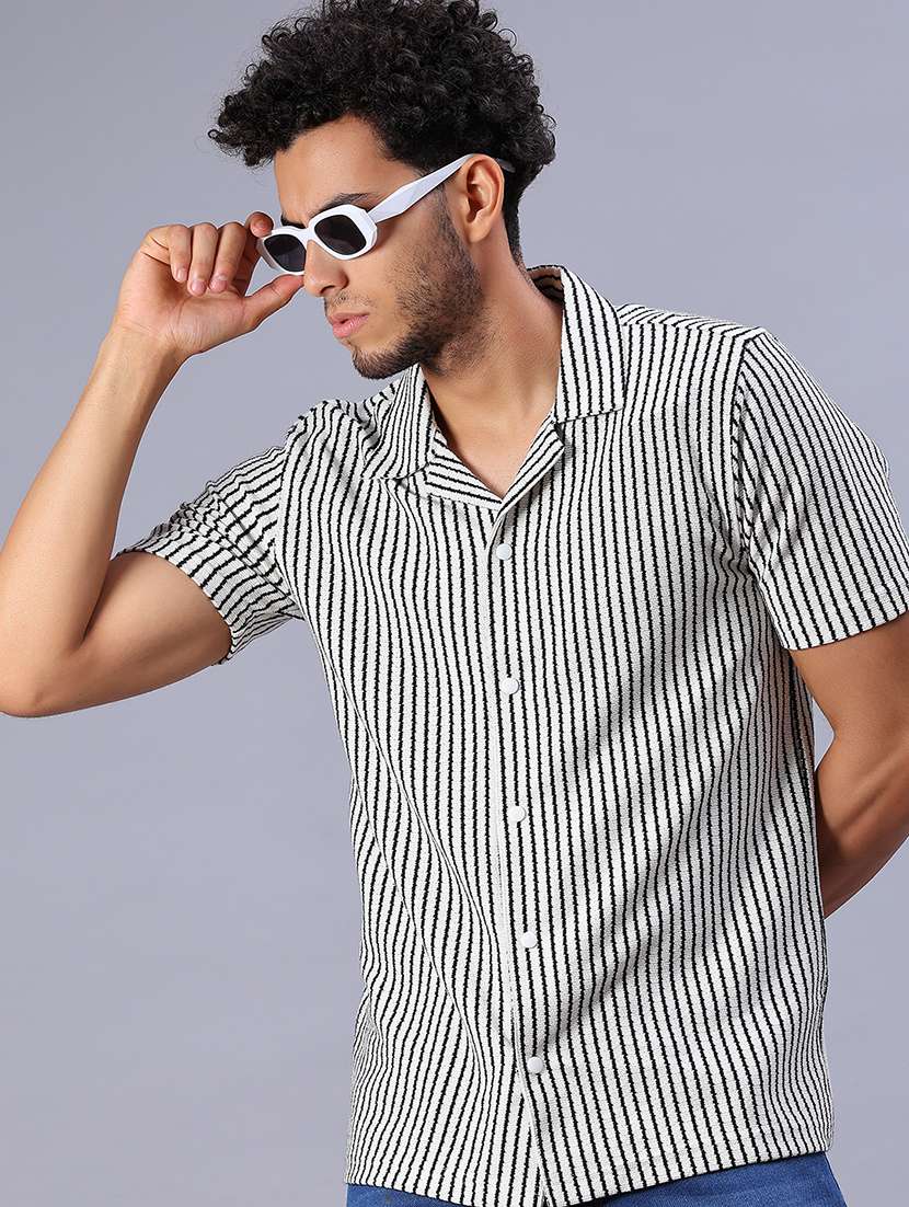 men striped long sleeve regular fit casual shirt - 21957392 - Zoom Image - 0