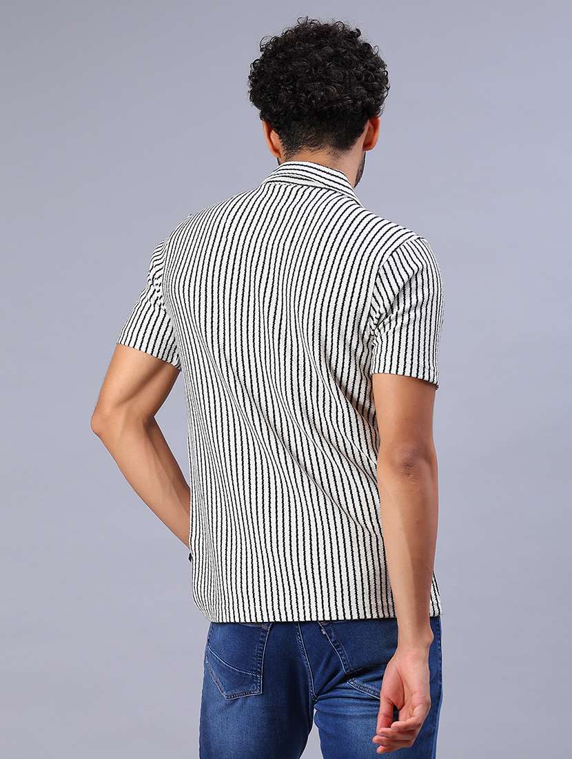 men striped long sleeve regular fit casual shirt - 21957392 - Standard Image - 3