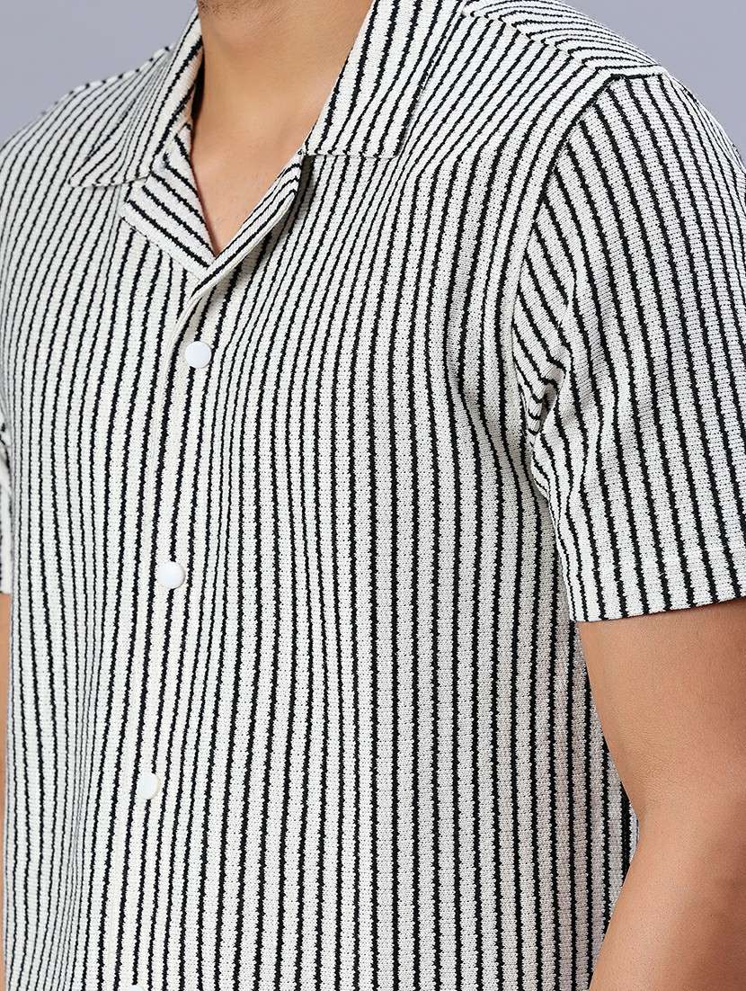 men striped long sleeve regular fit casual shirt - 21957392 - Standard Image - 5