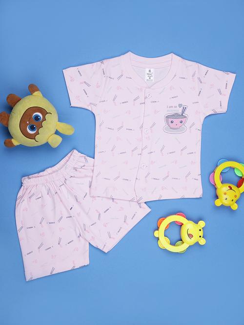 kids printed t-shirt and shorts co-ord set - 21957473 - Standard Image - 0