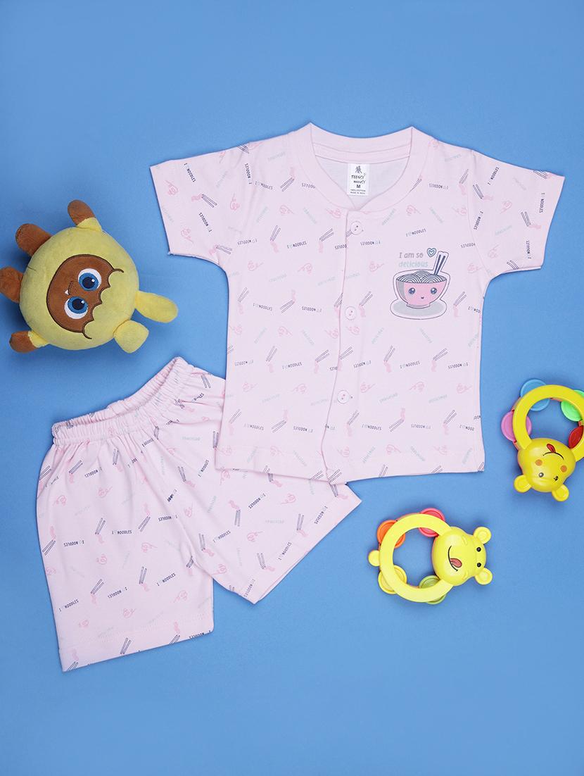 kids printed t-shirt and shorts co-ord set - 21957473 - Zoom Image - 0