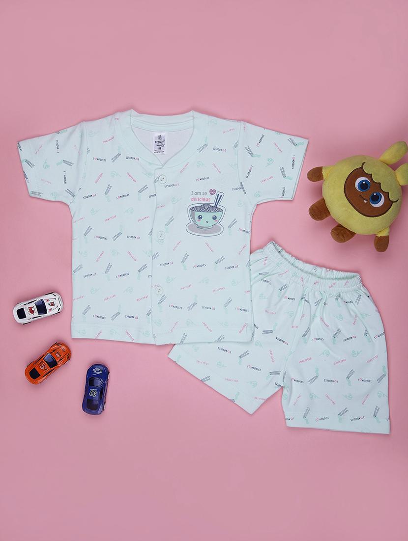 kids printed t-shirt and shorts co-ord set - 21957474 -  Zoom Image - 0