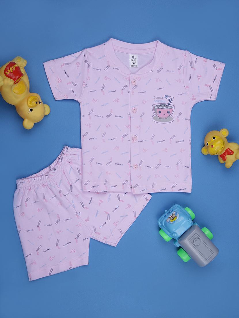 kids printed t-shirt and shorts co-ord set - 21957477 -  Zoom Image - 0