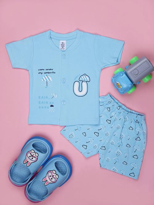 kids printed t-shirt and shorts co-ord set - 21957478 - Standard Image - 0