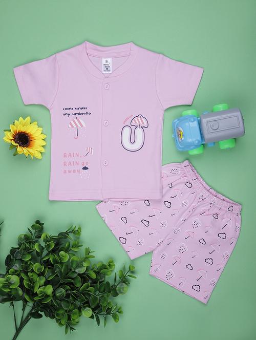 kids printed t-shirt and shorts co-ord set - 21957479 - Standard Image - 0