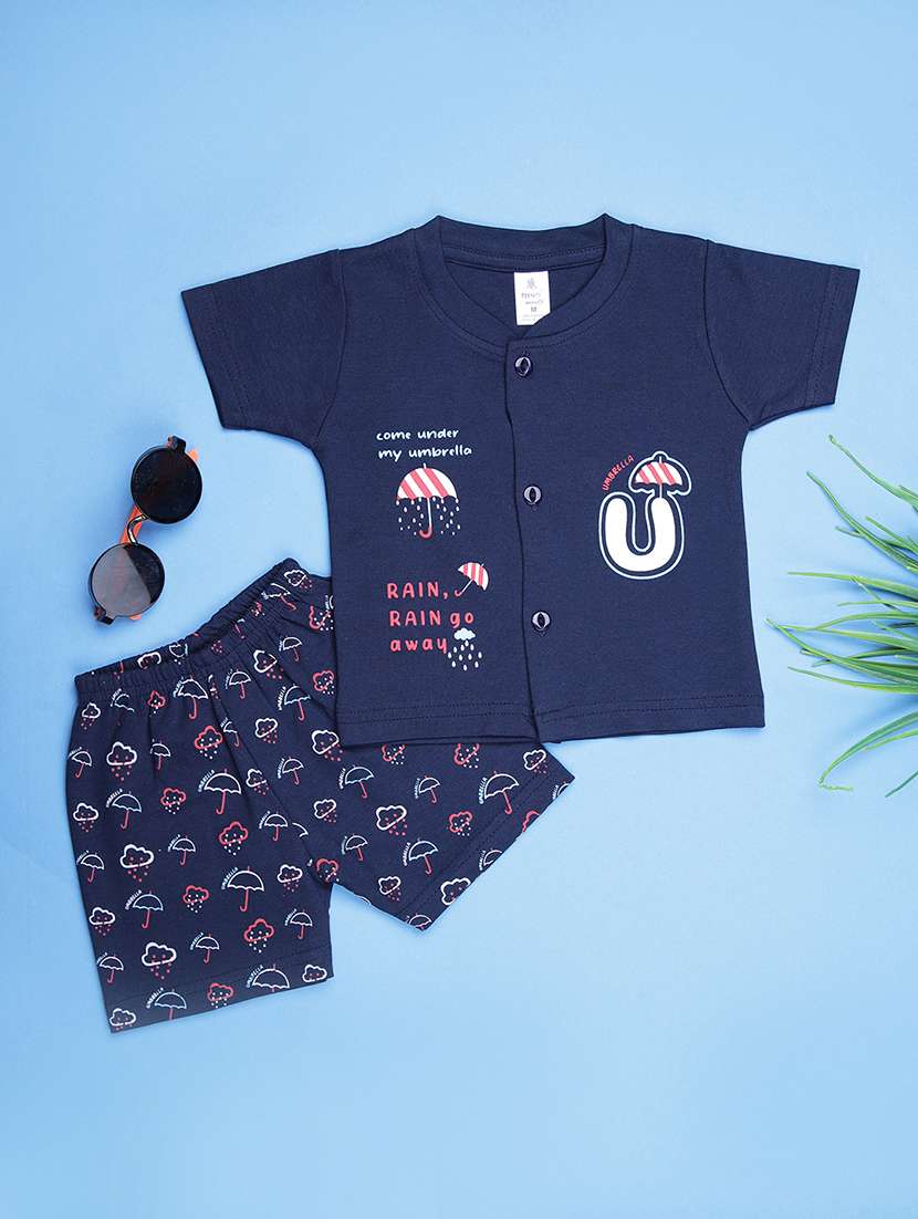 kids printed t-shirt and shorts co-ord set - 21957483 - Zoom Image - 0