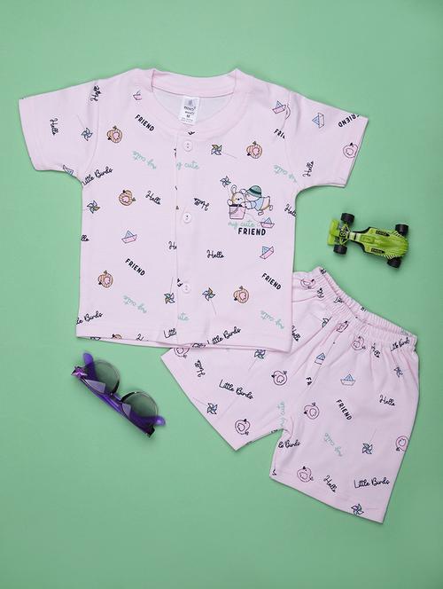 kids printed t-shirt and shorts co-ord set - 21957485 - Standard Image - 0