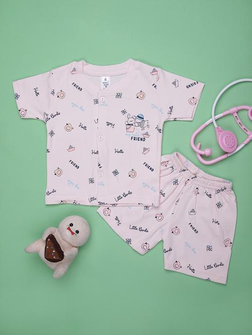 kids printed t-shirt and shorts co-ord set - 21957486 - Standard Image - 0