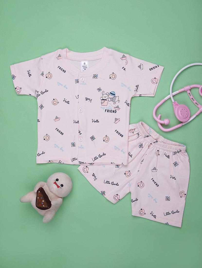 kids printed t-shirt and shorts co-ord set - 21957486 - Zoom Image - 0