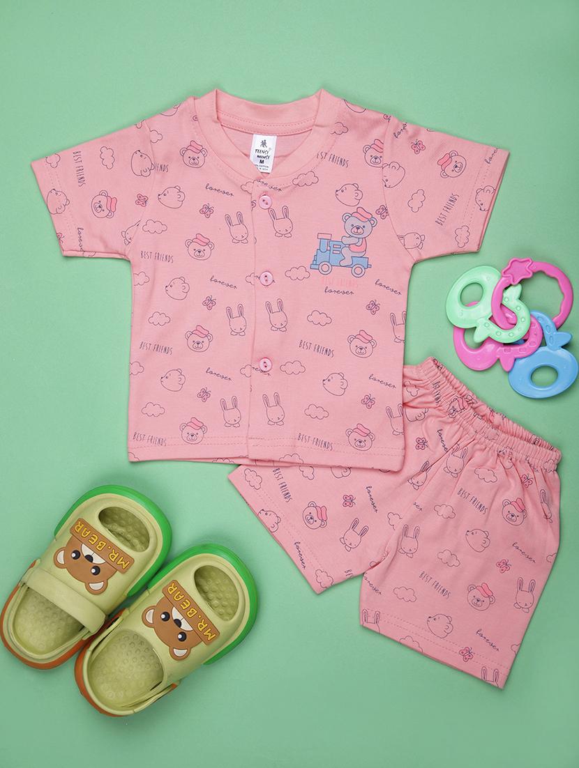 kids printed t-shirt and shorts co-ord set - 21957563 -  Zoom Image - 0