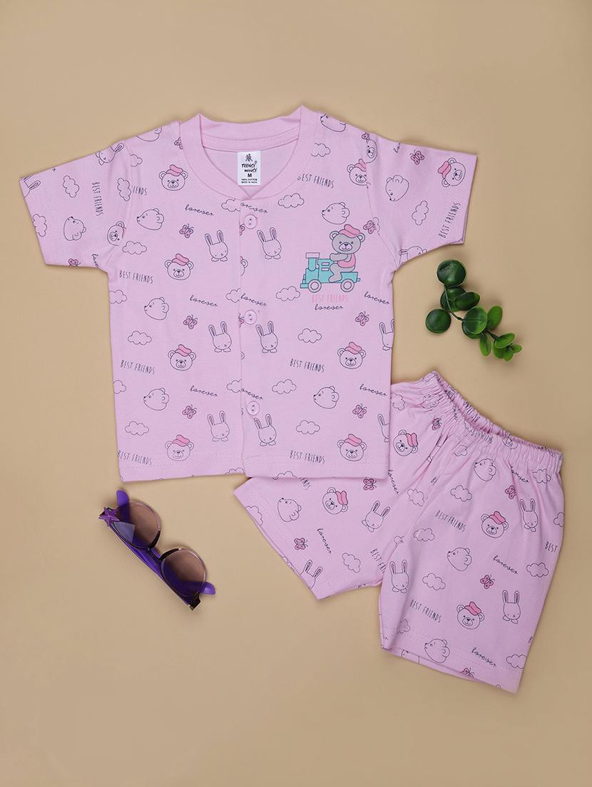 kids printed t-shirt and shorts co-ord set - 21957567 - Zoom Image - 0