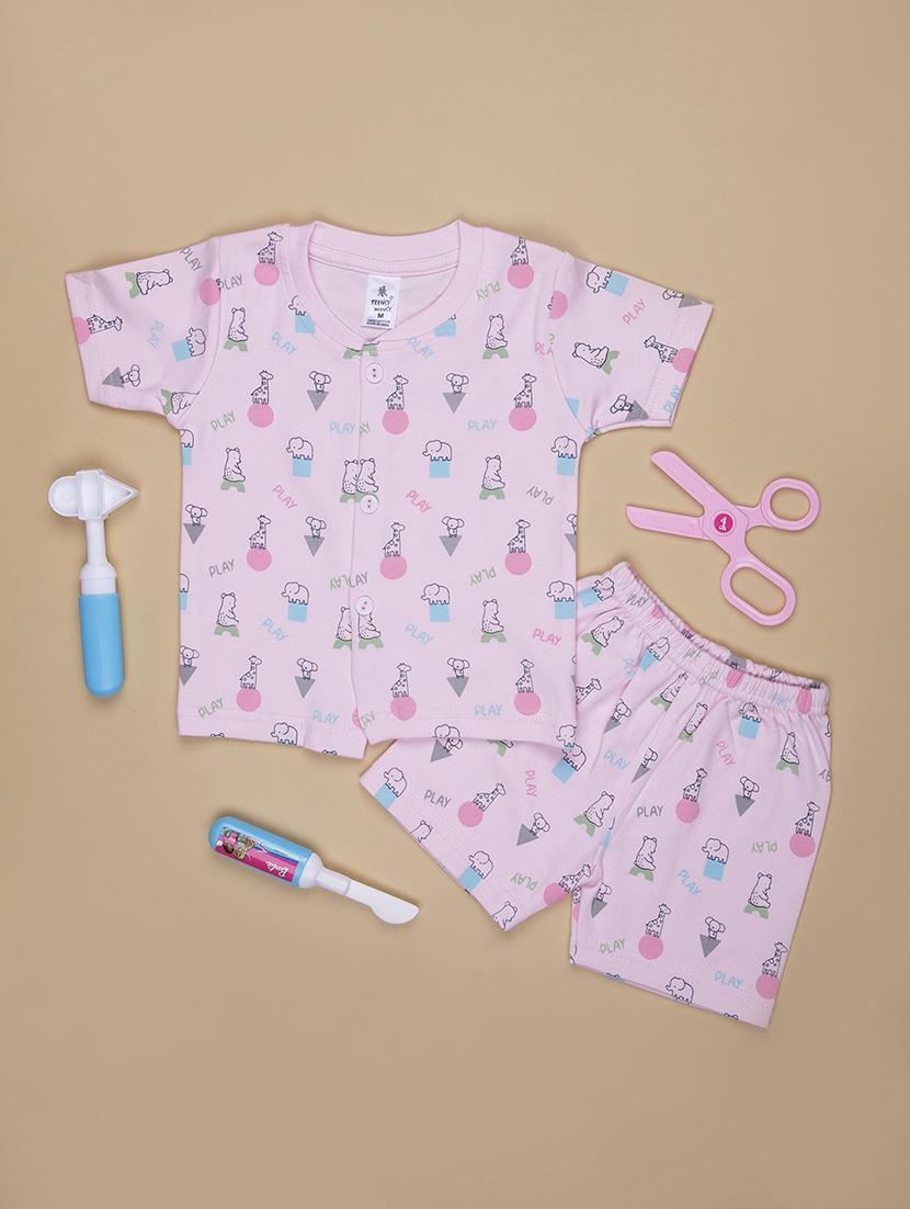 kids printed t-shirt and shorts co-ord set - 21957568 -  Zoom Image - 0