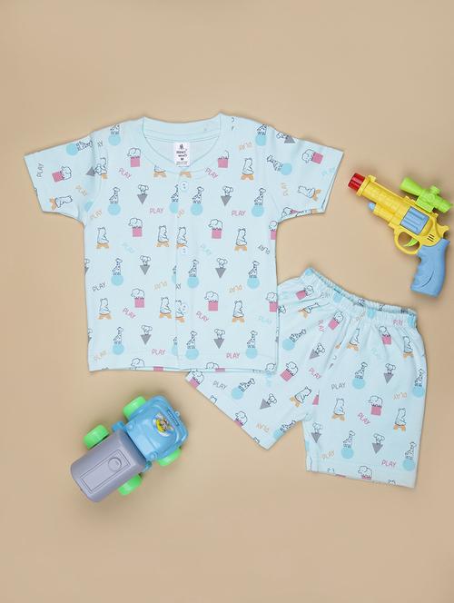 kids printed t-shirt and shorts co-ord set - 21957572 - Standard Image - 0