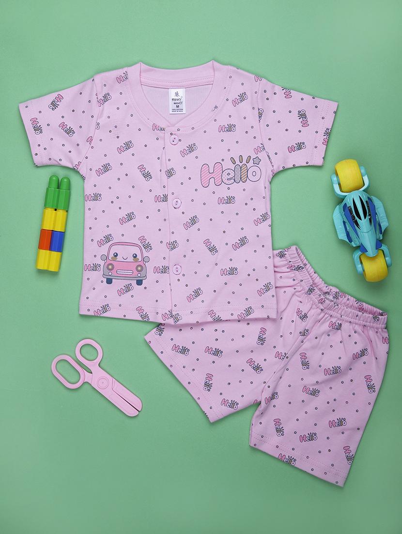 kids printed t-shirt and shorts co-ord set - 21957576 - Zoom Image - 0