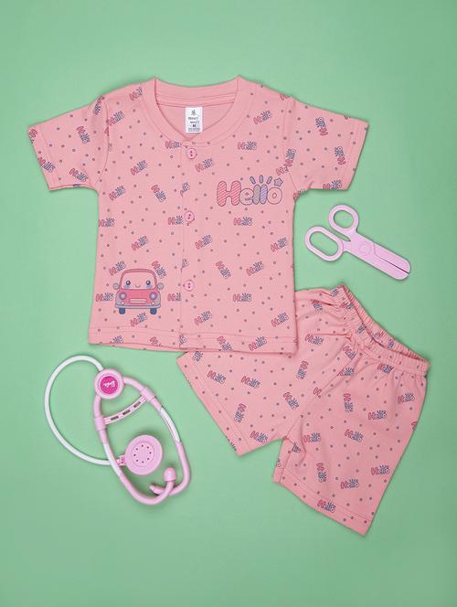 kids printed t-shirt and shorts co-ord set - 21957579 - Standard Image - 0