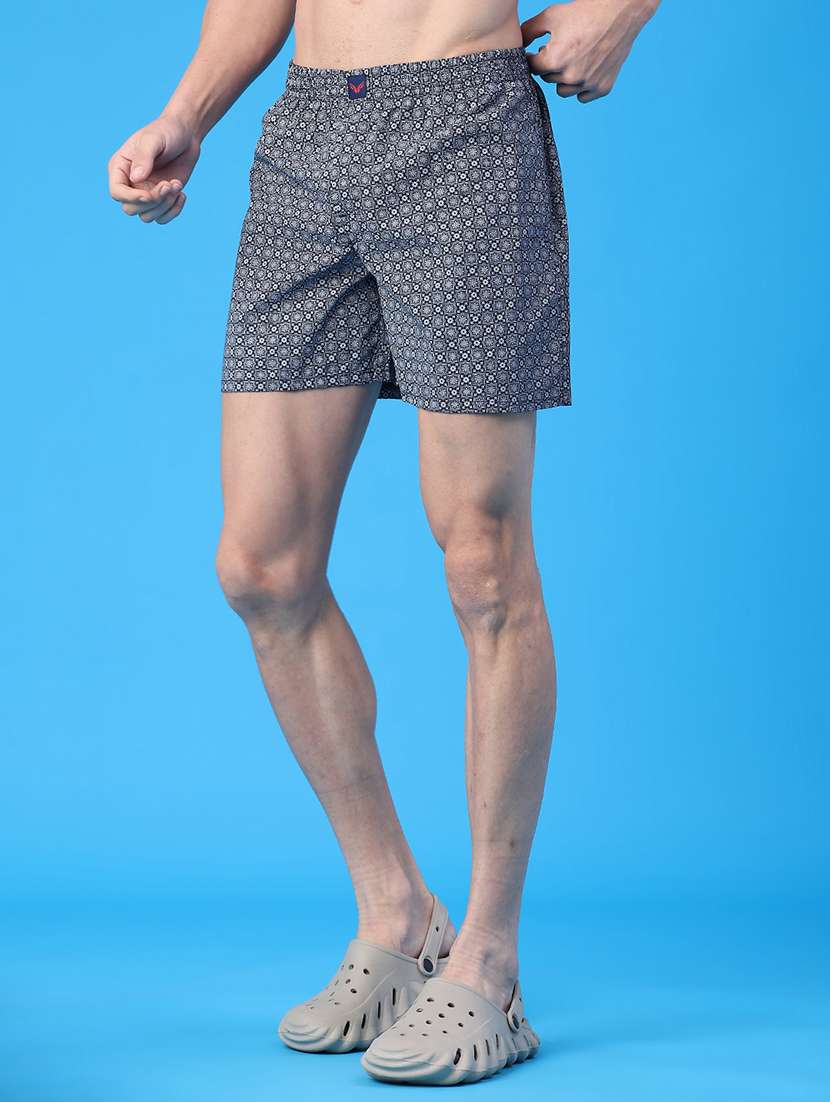 men printed mid rise loungewear boxer - 21957664 -  Standard Image - 3