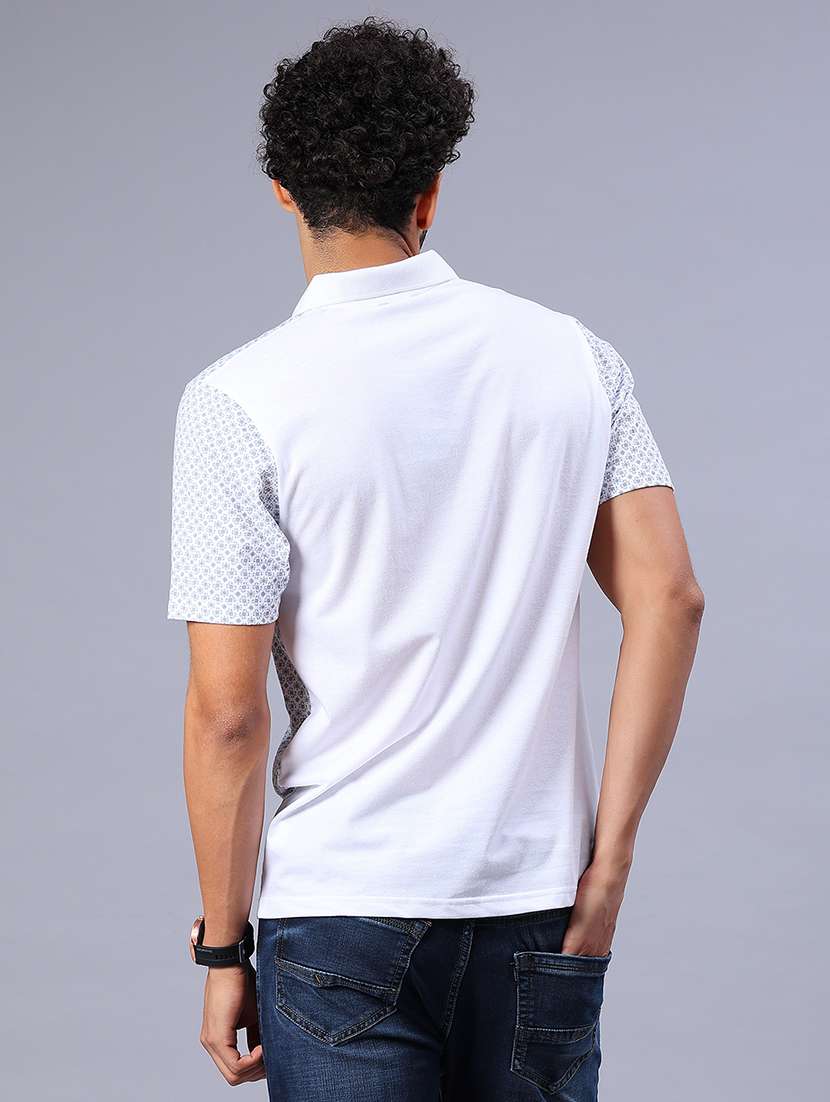 men printed short sleeve regular fit polo t-shirt - 21957689 -  Standard Image - 3