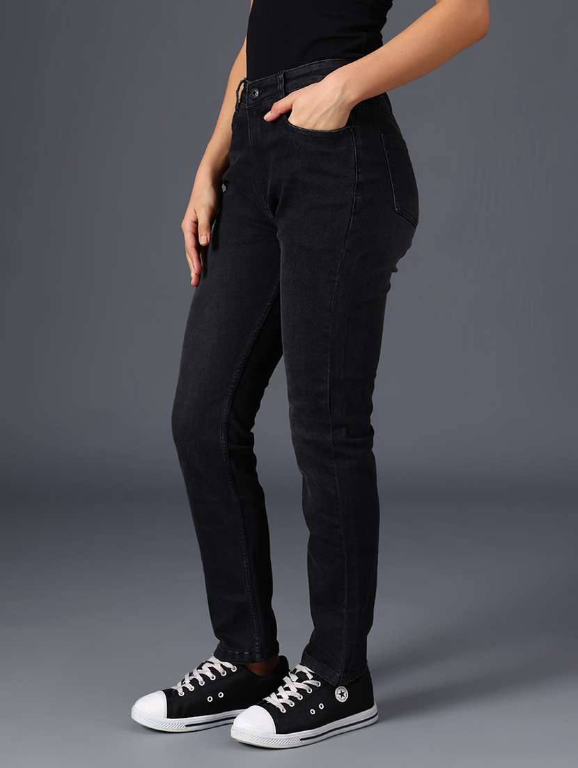 women solid mid rise straight fit jean - 21957730 -  Standard Image - 3