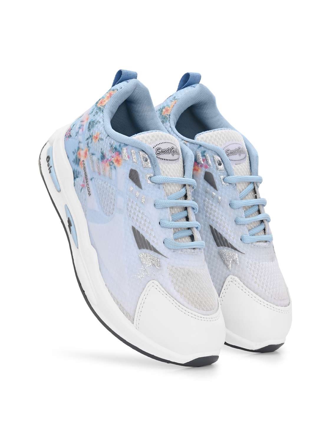 women light blue lace-up casual shoe - 21957768 - Standard Image - 3