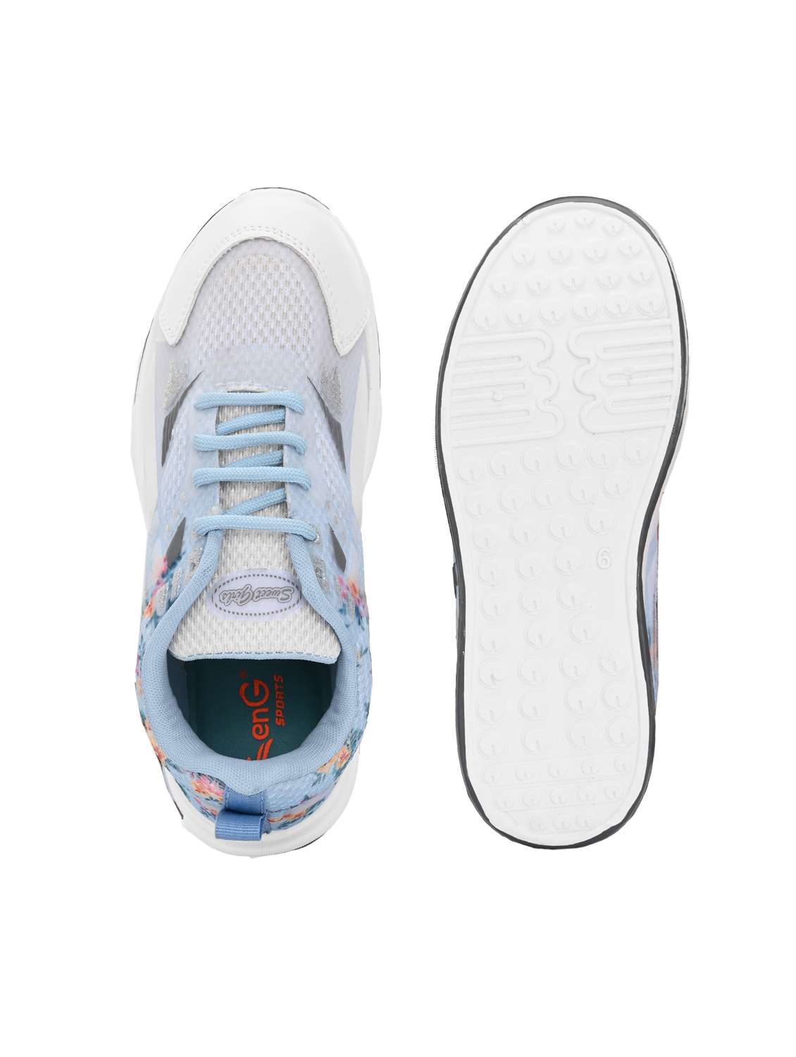 women light blue lace-up casual shoe - 21957768 - Standard Image - 5