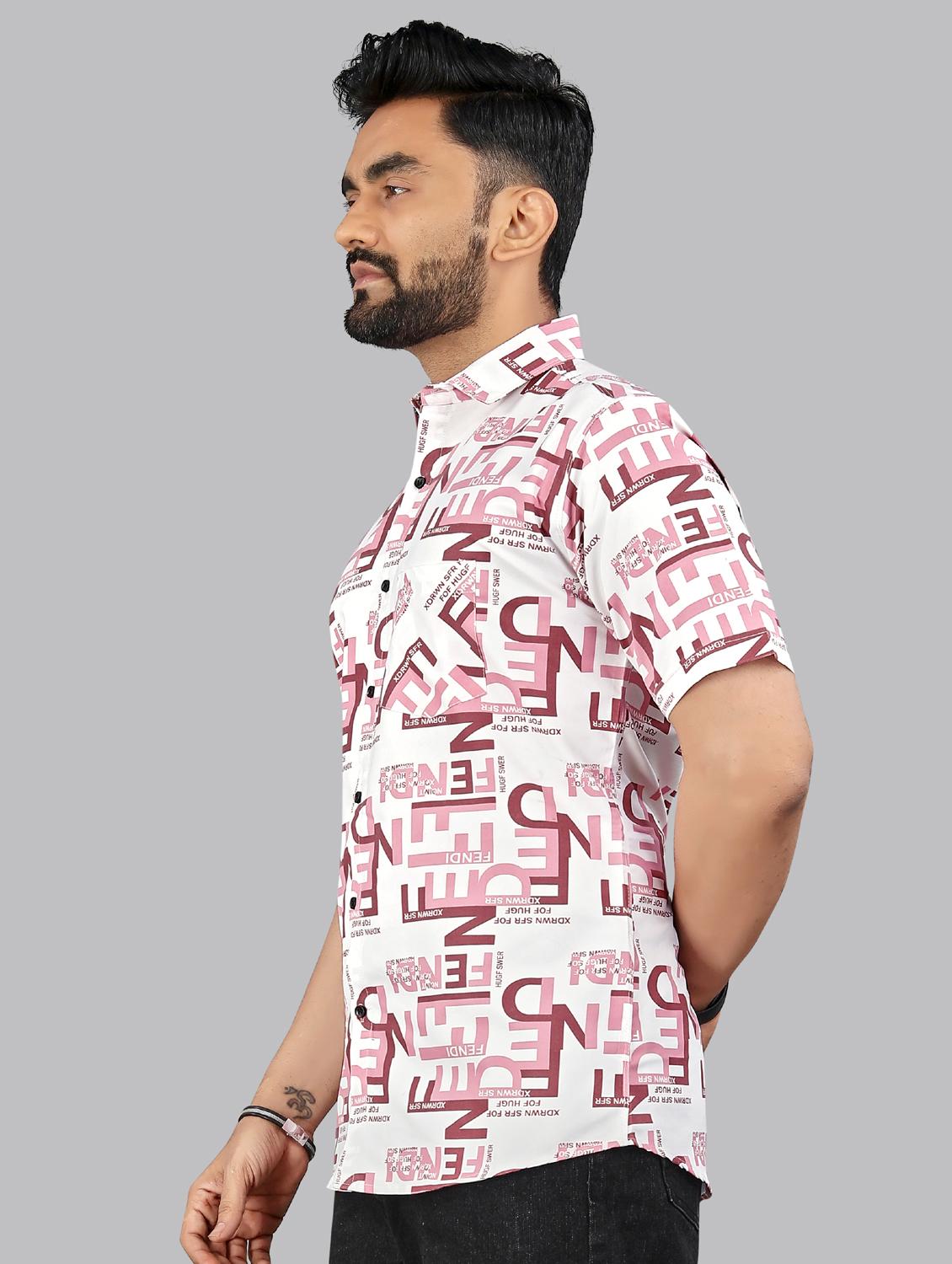 men printed short sleeve regular fit casual shirt - 21957786 - Standard Image - 3