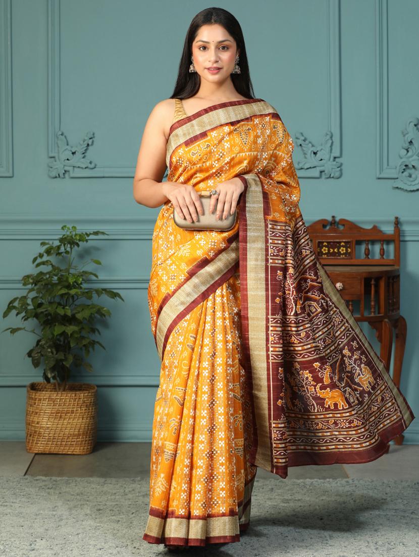 women printed casual wear saree with blouse - 21957832 - Standard Image - 3