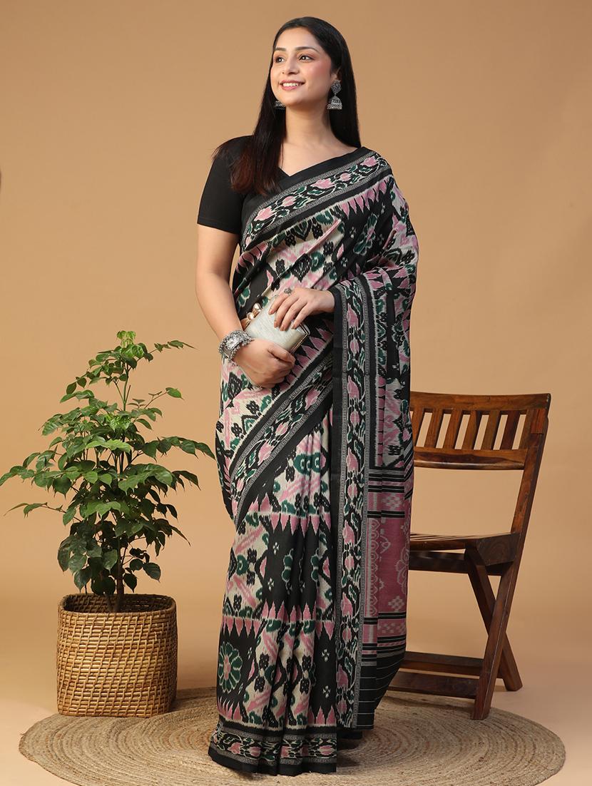 women printed casual wear saree with blouse - 21957835 - Standard Image - 3