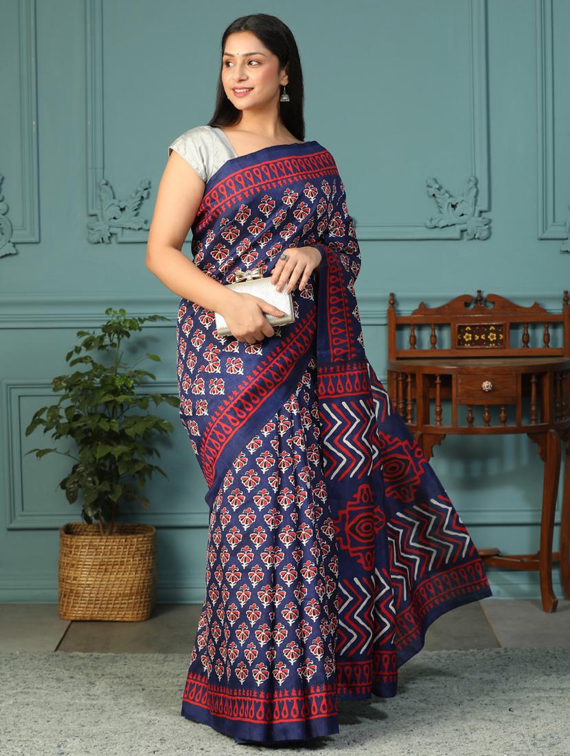 women printed casual wear saree with blouse - 21957842 - Standard Image - 3